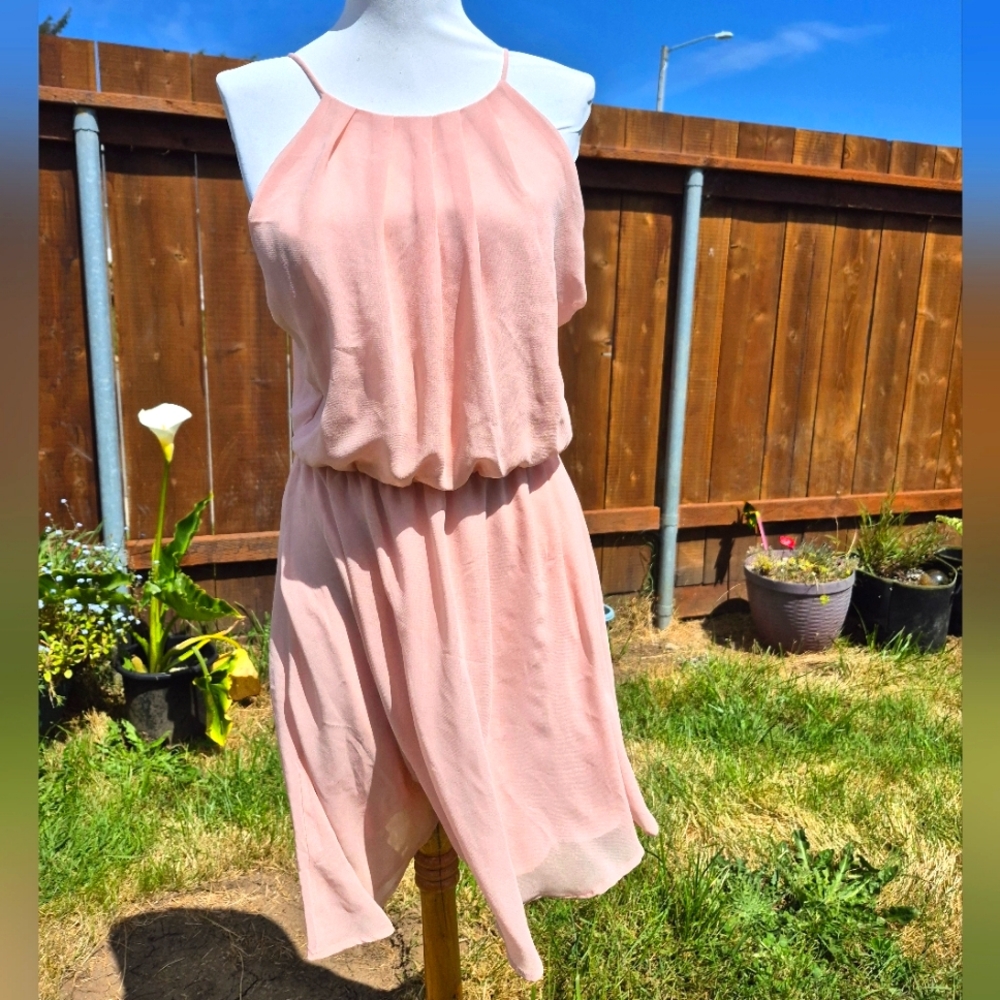 Chic Peach Sleeveless Womens Summer Dress